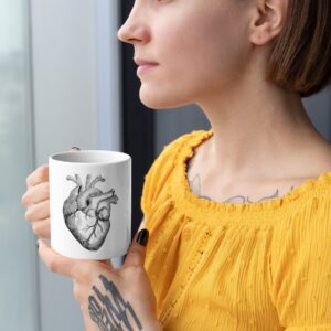 Anatomical Drawings Mug, 4 Designs to choose, heart, rib cage, lungs, skull, doctor, nurse, gift, Medical, Birthday - Can be personalised