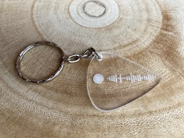 Spotify Code Plectrum Keyring - Engraved with song code of your choice - Clear - Colours Available - Image 2