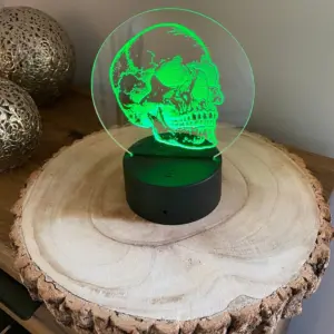 Anatomical Skull LED Lamp - Multi-colours with remote - USB or Battery Powered
