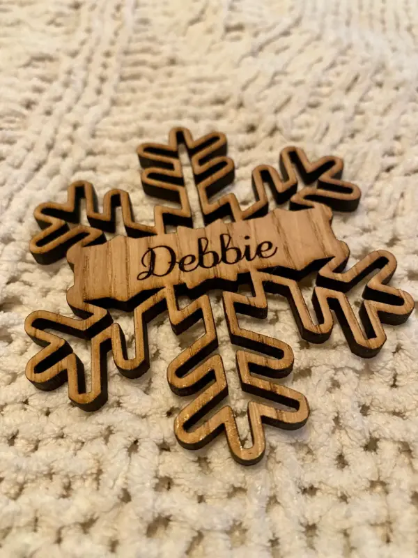 Personalised Snowflake Decoration | Place Setting Name Tag - Image 2