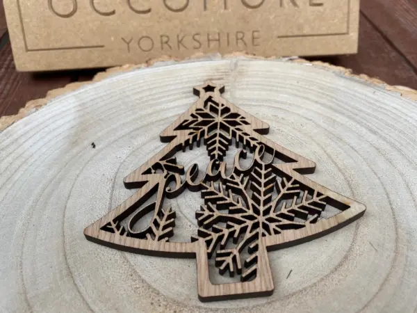 Peace Christmas | Xmas Tree Ornament | Laser Cut - Image 2