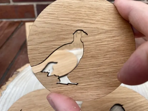 Oak Wildlife animal coasters - Labrador, Pheasant, Robin & Stag - Can be personalised. - Image 6