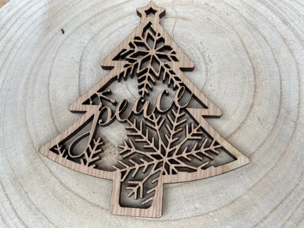 Peace Christmas | Xmas Tree Ornament | Laser Cut - Image 4