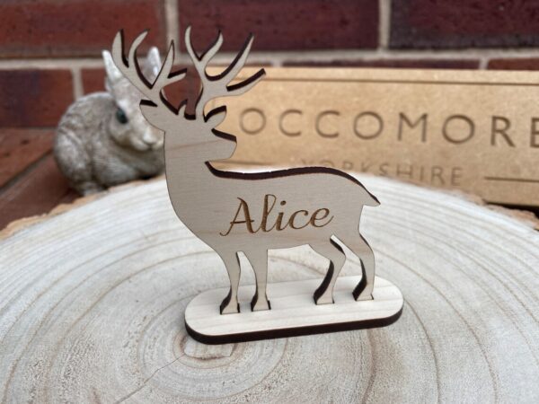 Personalised Christmas Reindeer Decorations Place Names | Maple or Oak - Image 2