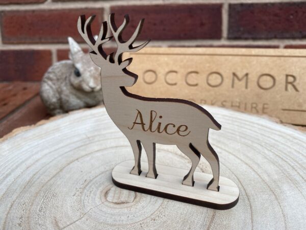 Personalised Christmas Reindeer Decorations Place Names | Maple or Oak - Image 3