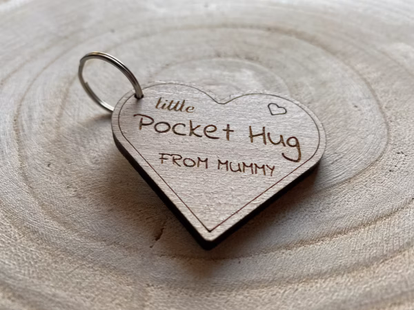 Little Pocket Hug from Mummy Keyring | Keychain - change to Daddy, Auntie, Nanny, etc - First Day At School | Starting Nursery Keepsake - Image 2