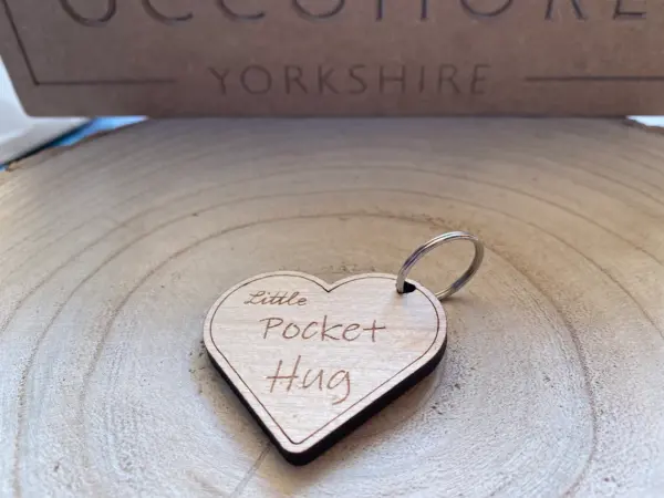 Little Pocket Hug - Heart Shape Token Keyring - First Day At School, Starting Nursery Keepsake, Personalized Wooden Kindergarten - Image 4
