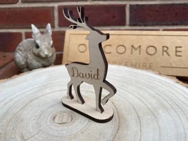 Personalised Christmas Reindeer Decorations Place Names | Maple or Oak - Image 4
