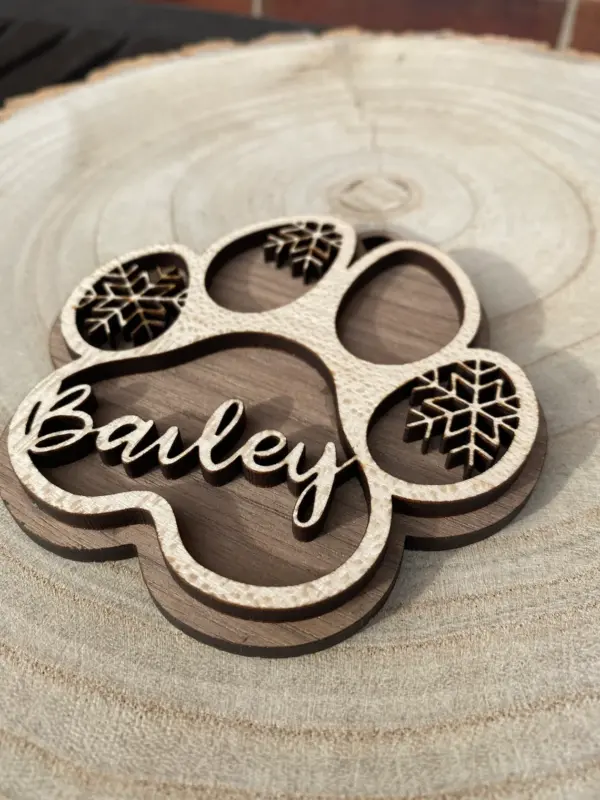 Personlised Dog Paw Print Christmas Bauble | Tree Decoration - Image 2