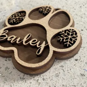 Personlised Dog Paw Print Christmas Bauble | Tree Decoration