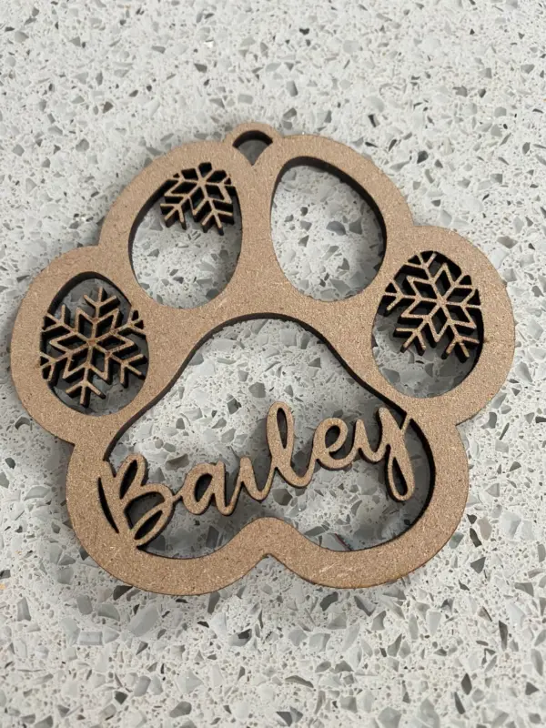 Personlised Dog Paw Print Christmas Bauble | Tree Decoration - Image 6
