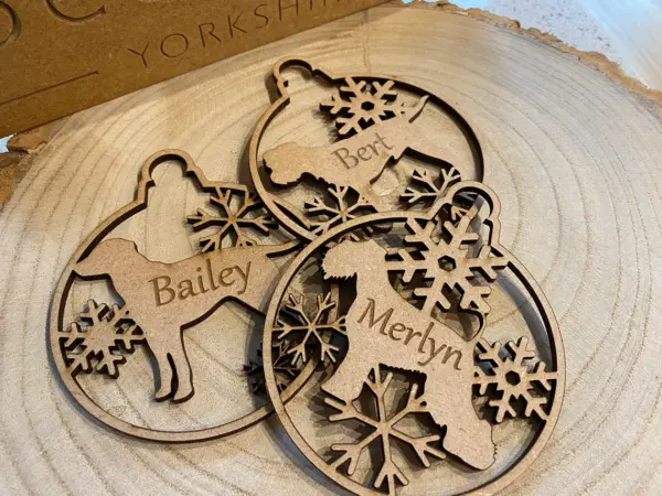 Personalised Christmas Dog Silhouette Tree Ornament - Over 400 Breeds Available - Image 2