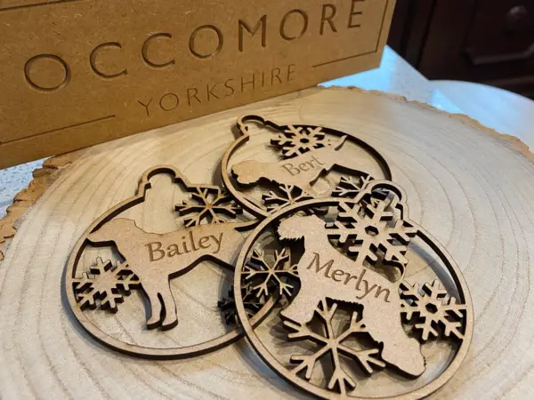 Personalised Christmas Dog Silhouette Tree Ornament - Over 400 Breeds Available - Image 3