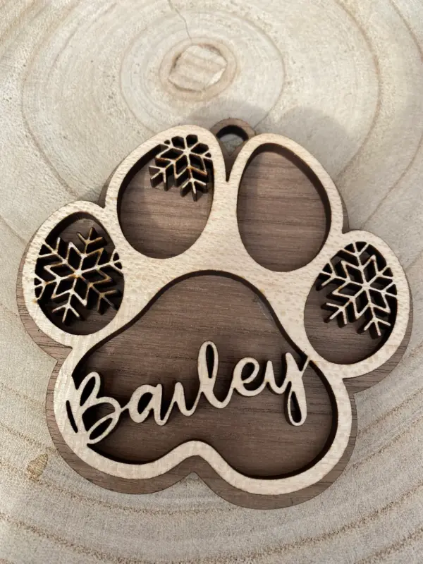 Personlised Dog Paw Print Christmas Bauble | Tree Decoration - Image 7