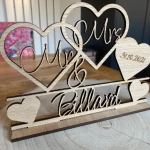 Oak Wedding Sign Personalised