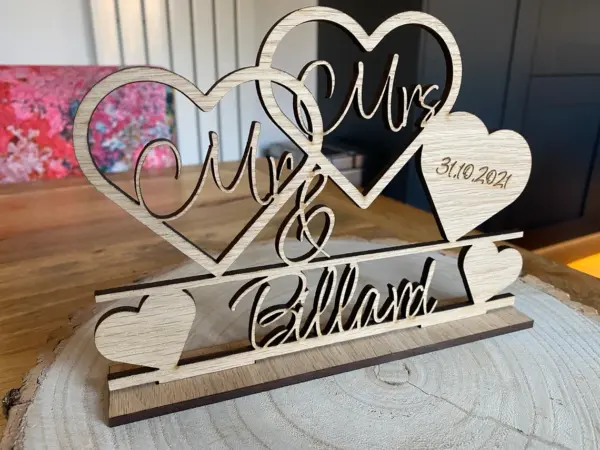 Oak Wedding Sign Personalised