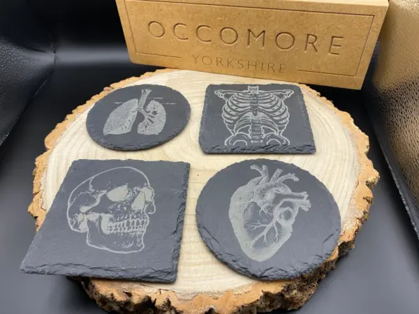 Anatomical Slate Coaster, heart, rib cage, lungs, skull, doctor, nurse, gift, Medical, Birthday