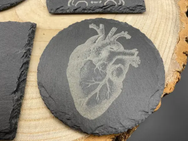 Anatomical Slate Coaster, heart, rib cage, lungs, skull, doctor, nurse, gift, Medical, Birthday - Image 3