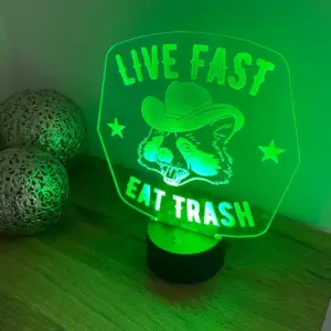 Live Fast Eat Trash Lamp