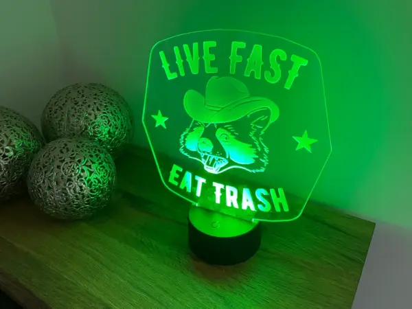 Live Fast Eat Trash Lamp