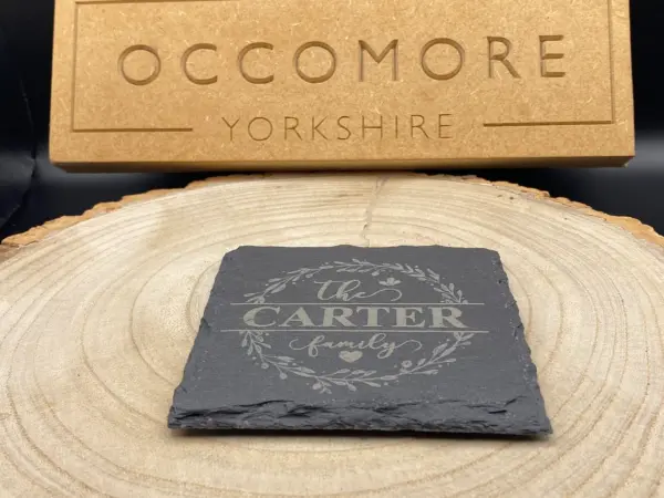 Slate Coaster Personalised - The SURNAME family - Circle or Square - Image 5