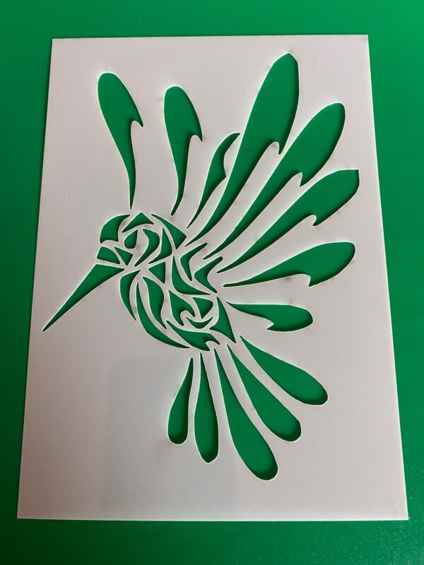 Hummingbird Stencil - Reusable, Washable, Various Sizes, High Quality Mylar - Image 2