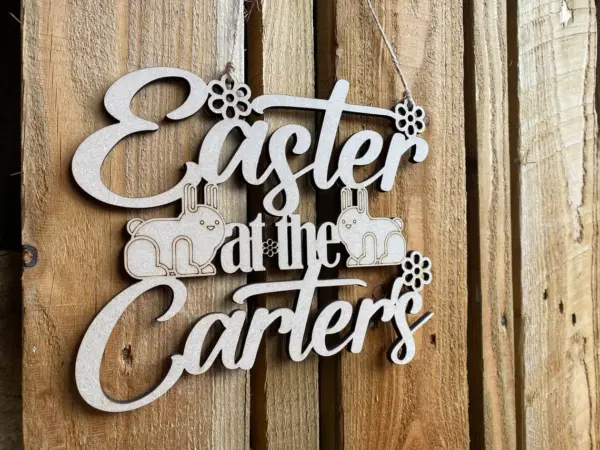Personalised Easter At The... Sign with Flowers & Bunnies - Easter Sign - Image 6