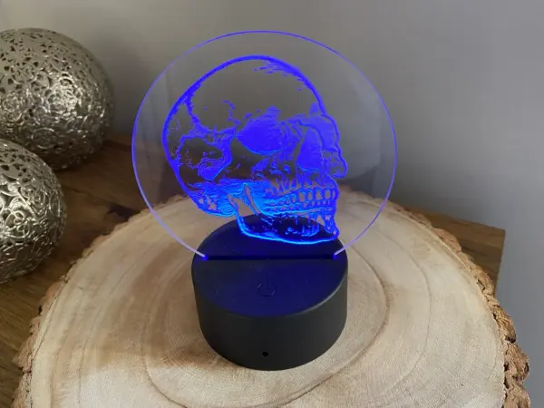 Anatomical Skull LED Lamp - Multi-colours with remote - USB or Battery Powered - Image 3