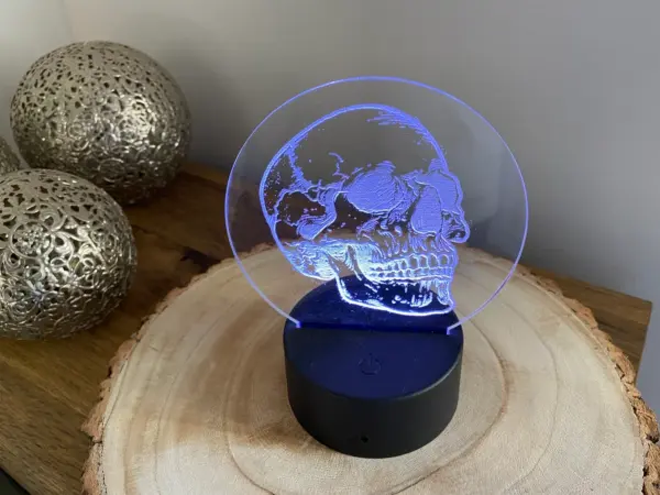 Anatomical Skull LED Lamp - Multi-colours with remote - USB or Battery Powered - Image 4