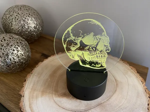 Anatomical Skull LED Lamp - Multi-colours with remote - USB or Battery Powered - Image 5