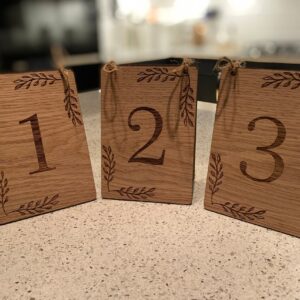 Wooden Table Numbers Wedding