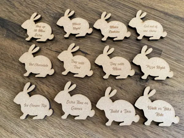 12 Easter Egg Hunt Wooden Tokens - Make your Easter egg hunt more exciting with these beautifully crafted wooden tokens - Image 2