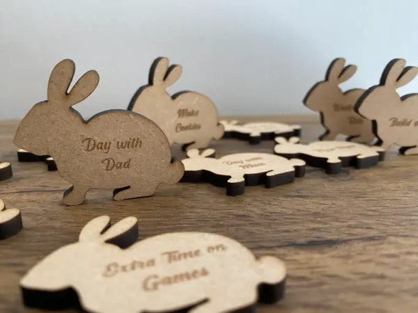 12 Easter Egg Hunt Wooden Tokens - Make your Easter egg hunt more exciting with these beautifully crafted wooden tokens - Image 3