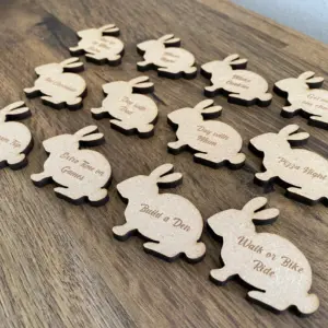 12 Easter Egg Hunt Wooden Tokens - Make your Easter egg hunt more exciting with these beautifully crafted wooden tokens