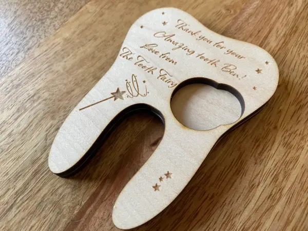 Personalised Tooth Fairy Pound Holder - High Quality Maple Wood - Image 7