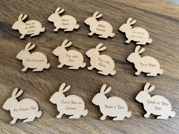 12 Easter Egg Hunt Wooden Tokens - Make your Easter egg hunt more exciting with these beautifully crafted wooden tokens - Image 5