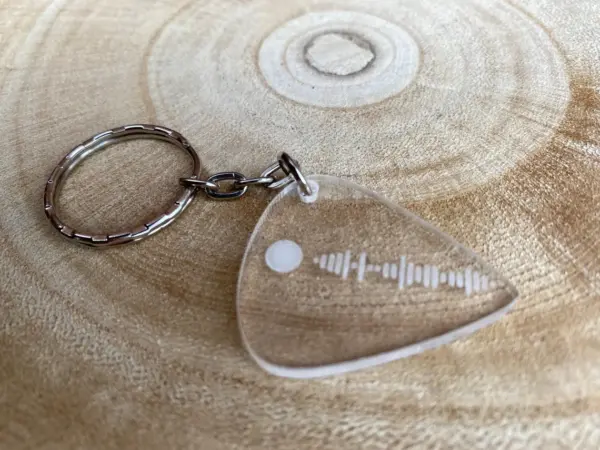 Spotify Code Plectrum Keyring - Engraved with song code of your choice - Clear - Colours Available - Image 5