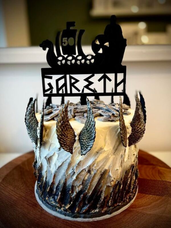Viking Cake Topper Personalised with Age & Name - Image 2