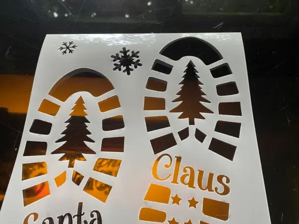 Santa Boot Stencil, Santa's Boots, Mylar - Snowflakes - Image 2