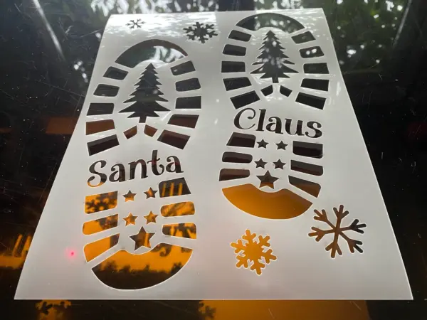 Santa Boot Stencil, Santa's Boots, Mylar - Snowflakes - Image 3