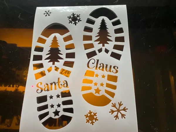 Santa Boot Stencil, Santa's Boots, Mylar - Snowflakes - Image 4