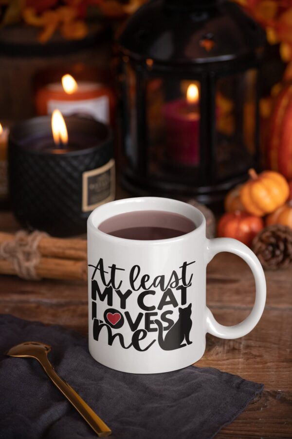 At least my Cat loves me mug, gift for her, valentines gift, gift for dog lover, gift for dog owner - Image 2
