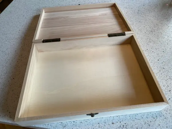 Personalised Engraved Certificate Box with Star and Initial Wood with Metal Clasp - Image 5