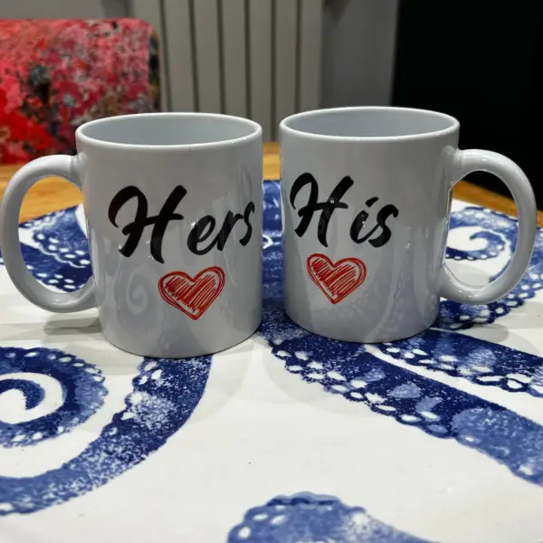His and Hers Brushstroke Mugs