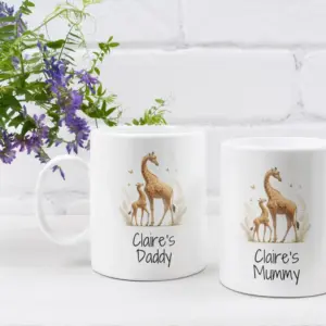 Mummy and Daddy Mugs with Giraffe