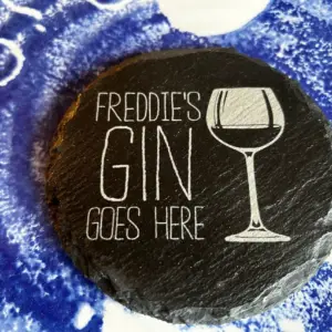 Gin Goes Here Slate Coaster