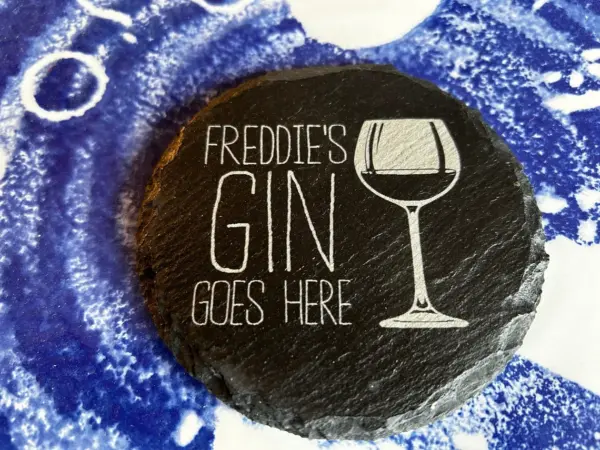 Gin Goes Here Slate Coaster
