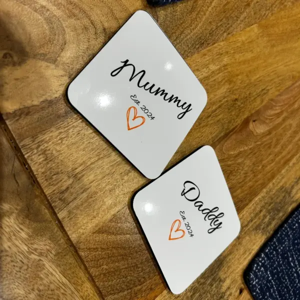 Mummy & Daddy Coaster with year