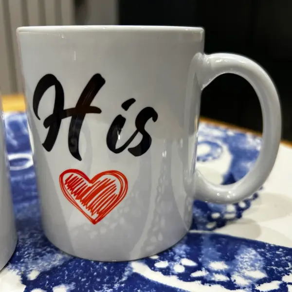 His & Hers Mugs Set - Can be personalised with name - Matching Coasters - Image 9