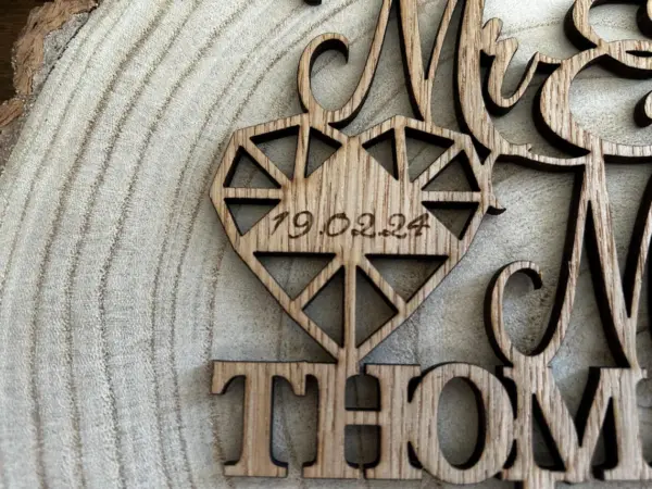 Mr & Mrs Wedding Cake Topper - Personalise with Date and Surname - Image 3
